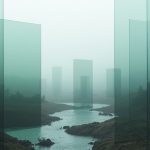 Overlapping screens and shadowy silhouettes representing the complexity of seeking clear feedback in remote work environments