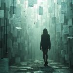 Layered digital textures and human silhouettes suggesting complexity and pathways through cluttered online communication spaces