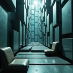 A densely packed workspace with overlapping monitors and surfaces in a small apartment office, highlighting the challenge of organizing tech in tight quarters.