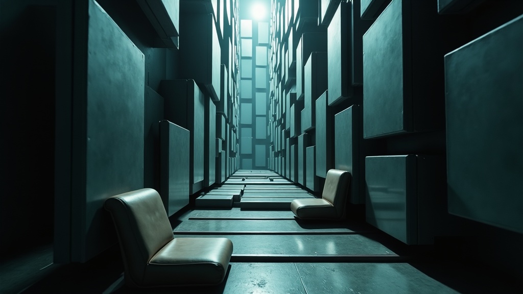 A densely packed workspace with overlapping monitors and surfaces in a small apartment office, highlighting the challenge of organizing tech in tight quarters.