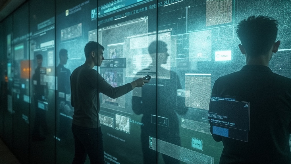 Multiple personal digital devices with overlapping screens and reflections, highlighting the complexity and hidden risks of remote work security.