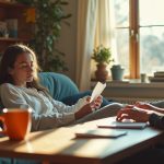 Couple in a warmly lit shared home office, each focused on separate tasks, reflecting both connection and subtle tension.
